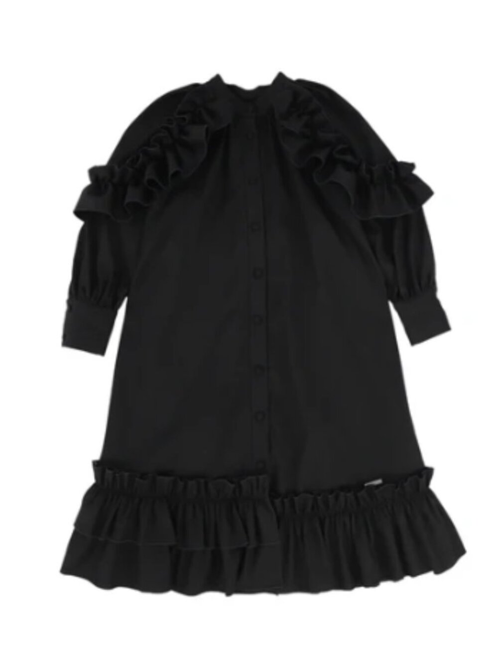 Jessie And James Sunset Dress Girls Size 14 Black Ruffles Button Front Layered